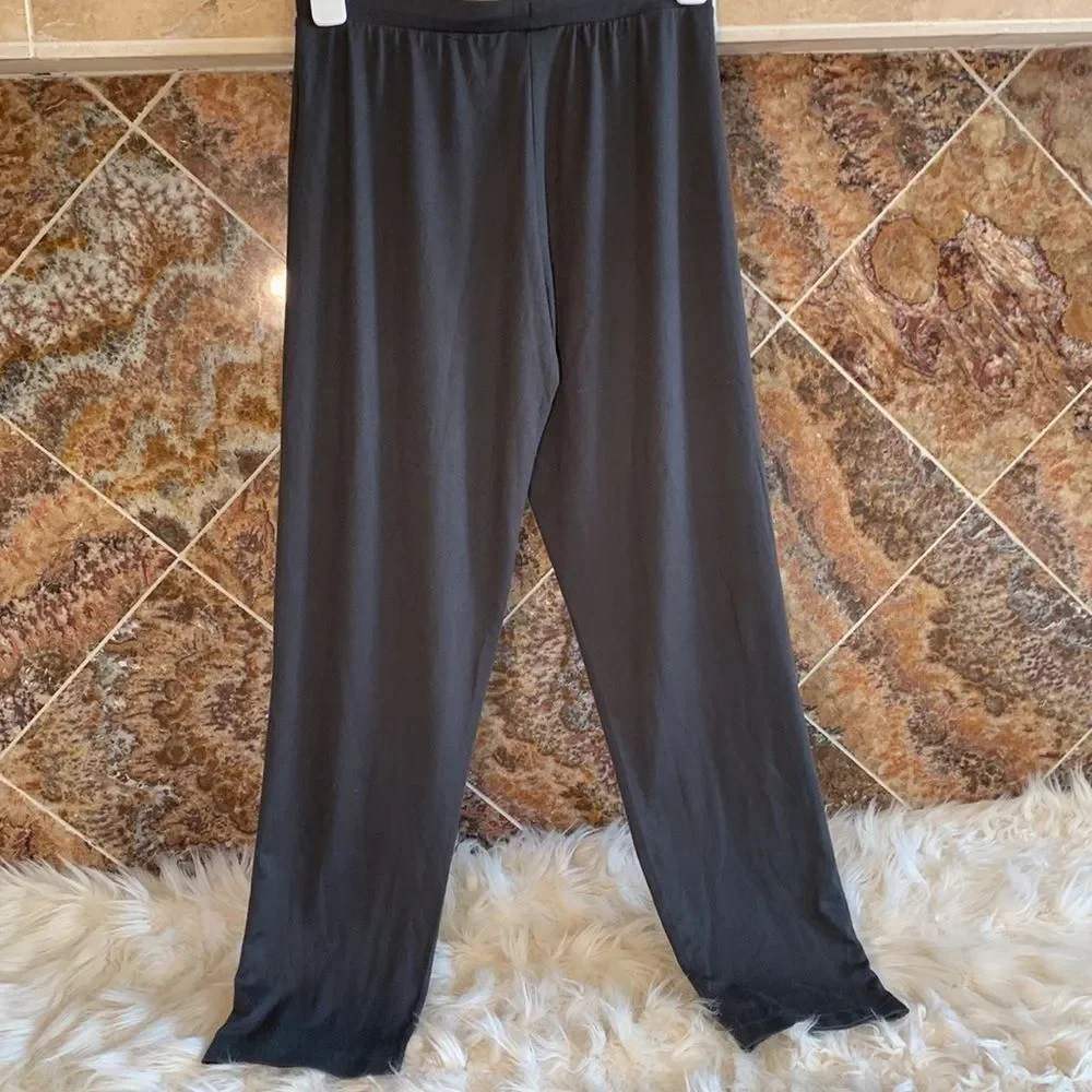 Women’s Natori Ribbed Super Soft Pajama Pant in Dark Gray Size Small